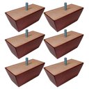 Ver imagem 1 de Kit 6 Pés de Madeira Retangular para Sofá Poltrona 5cm - Monari Design