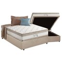 Ver imagem 1 de Cama Box Baú Casal: Colchão Molas MasterPocket Ensacadas Anjos King Best Clean + Base CRC Suede Clea