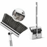 Vassoura com Pá de Lixo Dobrável Inox Ajustável Limpa Cerdas - 3