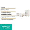 Ver imagem 2 de Quarto Infantil Retrô Berço Cama, Cômoda 4 Gavetas e Roupeiro 4 Portas com Janela Branco/carvalho