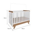 Ver imagem 3 de Quarto Infantil Retrô Berço Cama, Cômoda 4 Gavetas e Roupeiro 4 Portas com Janela Branco/carvalho