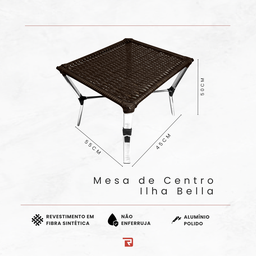 Kit 2 Espreguiçadeiras Sauípe + Conj. Maresia + Ilha Bella - Alumínio Piscina Sol Jardim - Tabaco - 9