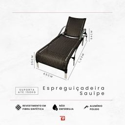 Kit 2 Espreguiçadeiras Sauípe + Conj. Maresia + Ilha Bella - Alumínio Piscina Sol Jardim - Tabaco - 7