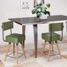 Kit 4 Cadeiras Banqueta Barcelona Couro Verde Gourmet Cozinha Pés Madeira Mz Decor - 3