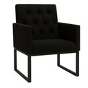 Ver imagem 4 de Kit 2 Poltronas para Recepção Thais com Base de Ferro Preto Resistente Preto