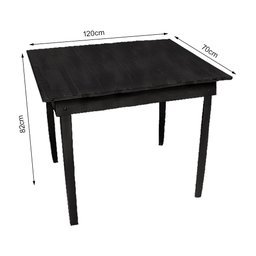 Jogo de Mesa de Madeira Fixo Paulista 120x70 Preto com 4 Cadeiras Estofado Verde - 3