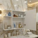 Ver imagem 2 de Armário para Banheiro 1 Porta com Espelho Branco