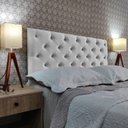 Ver imagem 1 de Cabeceira Queen 160 Cama Box Classic Capitone Branco Suede com Pés Rbl