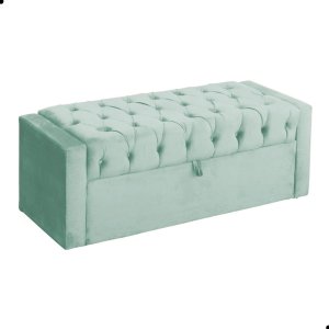 Calçadeira de Sapatos Baú Estofada 140 Cm Casal Veludo Emma