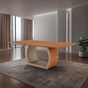 Ver imagem 1 de Mesa para Sala de Jantar Ellis 180cm Madeira Tampo Barril Laminado Moderna Mobília