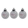 Kit com 3 Bolas de Natal Luxo Transparente com Fios Branco Furta-Cor 8cm de Ø - 1