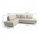 Ver imagem 3 de Sofá de Canto 5 Lugares com Chaise Lado Esquerdo em Veludo 293x200cm Bege Claro