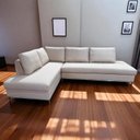 Ver imagem 1 de Sofá de Canto em L Revestimento em Veludo com Chaise Lado Esquerdo 293x84cm