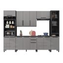 Ver imagem 2 de Cozinha Modulada Compacta Torre Quente Vidro 6 Peças Diamante Cinza/Chumbo/Titânio