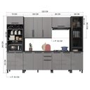 Ver imagem 3 de Cozinha Modulada Compacta Torre Quente Vidro 6 Peças Diamante Cinza/Chumbo/Titânio