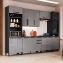 Ver imagem 1 de Cozinha Modulada Compacta Torre Quente Vidro 6 Peças Diamante Cinza/Chumbo/Titânio