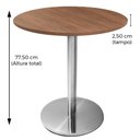 Ver imagem 7 de Mesa Beta em Inox 75 cm (Altura) com Tampo em MDP Redondo 70 cm Imbuia
