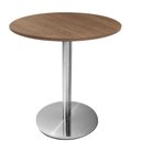 Ver imagem 1 de Mesa Beta em Inox 75 cm (Altura) com Tampo em MDP Redondo 70 cm Imbuia