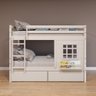 Beliche Infantil com Janela e Gavetas Madeira Maciça Branco Housin - 1