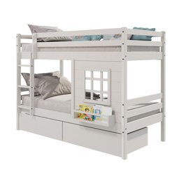 Beliche Infantil com Janela e Gavetas Madeira Maciça Branco Housin - 2