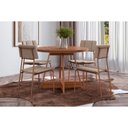 Ver imagem 1 de Conjunto: Mesa de Cozinha Átria 1594 Aço C/ Tampo Madeirado 100cm e 4 Cadeiras Lou Rose/freijó/