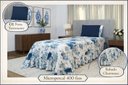 Ver imagem 2 de Kit 2 Pçs Colcha Solteiro Beleza Estampado: Azul