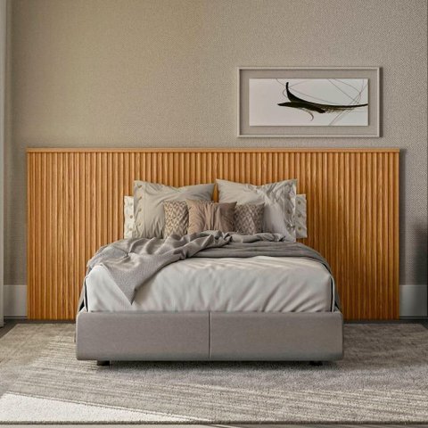 Cabeceira Casal e Queen Painel Ripado 241cm Palmeira Nature L06 - Mpozenato