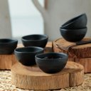 Ver imagem 7 de Kit 24 Ramequins 50ml Orgânico Preto Cerâmica Molheira Porto