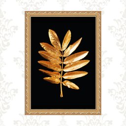 Quadro Moldura Dourada - Folha 24x18cm:com Acetato - 2 Quadro Moldura Dourada - Folha 24x18cm:com Acetato - 2