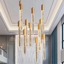 Ver imagem 2 de Pendente Empire Redondo de Cristal Dourado 30cm Led 7w 3000k 4000k 6500k Bivolt para Uso Interno