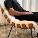 Ver imagem 4 de Cadeira Costela Boucle Cru Decorativa Confortável Sala