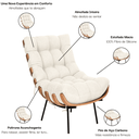 Ver imagem 5 de Cadeira Costela Boucle Cru Decorativa Confortável Sala