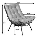 Ver imagem 2 de Cadeira Costela Boucle Cru Decorativa Confortável Sala