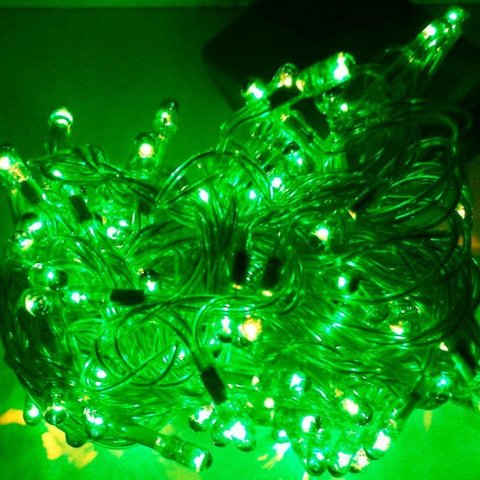 Pisca Cordão de Luz Fio de Luzes Led Verde 10 Metros 220v
