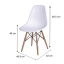Ver imagem 2 de Cadeira Digo.casa Eiffel Polipropileno Branco Base Madeira