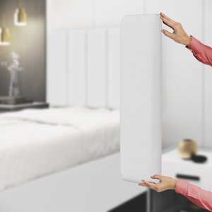 Painel Modulado Nashira 100 / A-013 Couro Branco