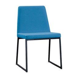 Kit 2 Cadeiras de Jantar Decorativa Base Aço Preto Javé Linho Azul Jeans - Gran Belo - 7