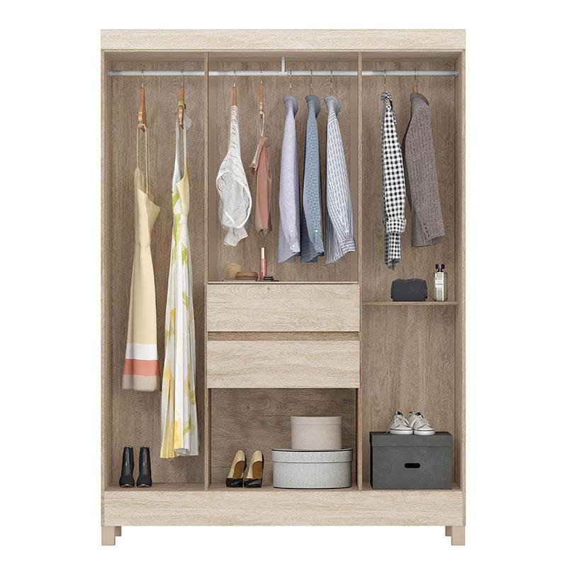 Cômoda Aurora e Guarda Roupa Solteiro Ecom 2 Nogal Vanilla Touch - Demóbile - 5