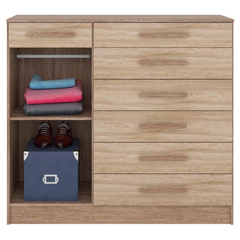 Cômoda Aurora e Guarda Roupa Solteiro Ecom 2 Nogal Vanilla Touch - Demóbile - 3