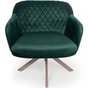 Ver imagem 3 de Kit 02 Poltronas Jade Tressê Giratória Eiffel Champagne Veludo Verde - Nexta Casa