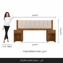 Ver imagem 5 de Cabeceira Estofada Cama Casal Deinze com Led Freijó/bouclé Off - M.a Freijó/bouclé Off White