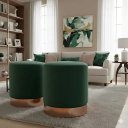 Ver imagem 1 de Kit 2 Puff Rodapé Rose Gold, Cor Verde Veludo - Let Móveis