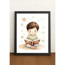 Ver imagem 1 de Quadro Decorativo Quarto Infantil Menino c/Vidro Cor Preto