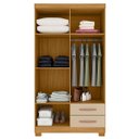 Ver imagem 5 de Guarda Roupa Solteiro Quarto 100cm 4 Portas 2 Gaveta Compacto Carvalho Off White