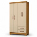 Ver imagem 2 de Guarda Roupa Solteiro Quarto 100cm 4 Portas 2 Gaveta Compacto Carvalho Off White