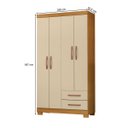 Ver imagem 3 de Guarda Roupa Solteiro Quarto 100cm 4 Portas 2 Gaveta Compacto Carvalho Off White