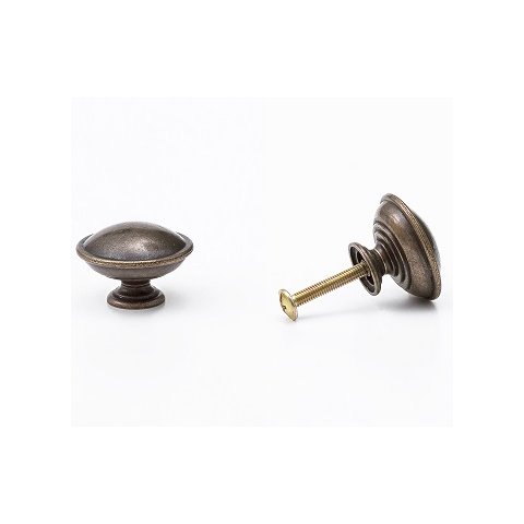 Puxador Redondo em Latão Metal para Móveis,porta,gaveta 6un: Ouro Velho