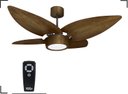Ver imagem 1 de Ventilador de Teto Led 4000k Jeri Preto com 4 Pás Imbuia 220v Controle Remoto Ventex