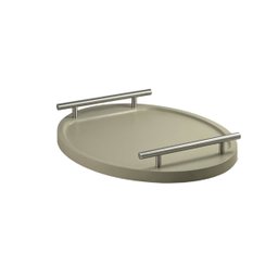 Bandeja para Cantinho do Café para Servir Bebidas Chá 40x30:champanhe/aço Escovado - 4