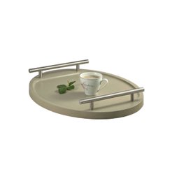 Bandeja para Cantinho do Café para Servir Bebidas Chá 40x30:champanhe/aço Escovado - 1